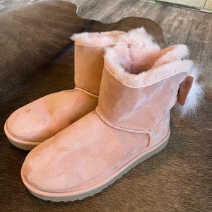 UGG fluff bow boots